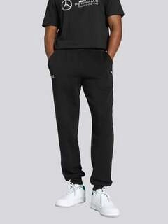 Men's Mercedes-AMG Petronas Formula 1 Black Cotton Regular Fit Sports Joggers
