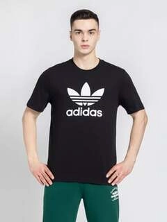 Men's Originals Black Regular Fit Cotton Trefoil Logo T-Shirt