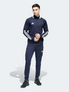 Men's Blue Regular Fit Striped Tracksuit
