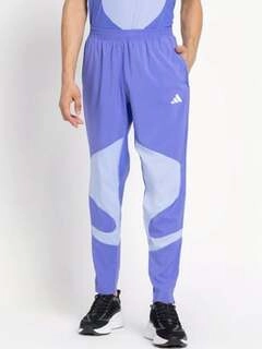 Men's Blue Regular Fit Printed Sports Trackpants