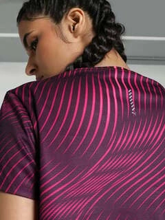 Women's Purple Printed Sports T-Shirt