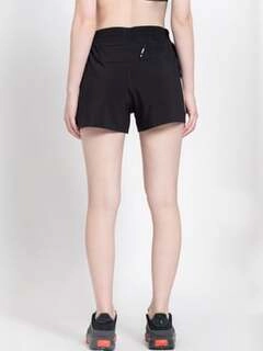 Women's Black Striped Sports Shorts