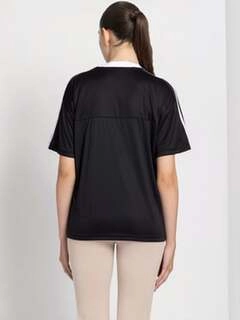 Women's Black Striped Sports T-Shirt