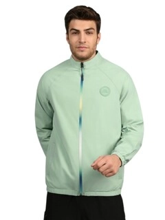 Men Grey Polyester Regular fit Jackets