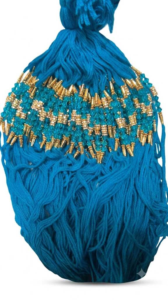Blue Crystal Beaded Thread Rakhi (Dora rakhi ) 12 piece