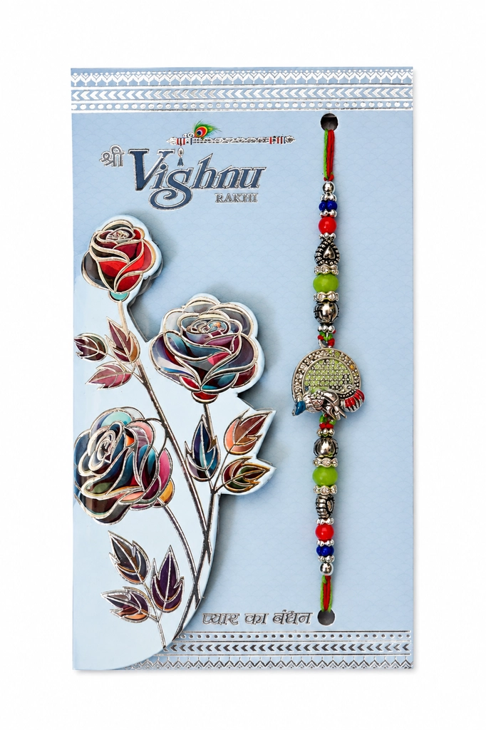 Multicolour Silver Charm Rakhi
