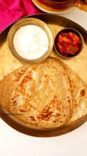 plain paratha with curd