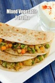 mix veg paratha with curd