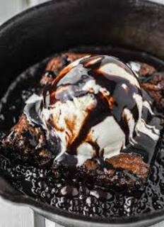 sizzling brownie with ice cream