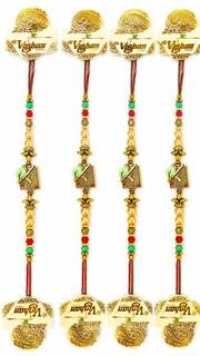 Green Red Peacock Charm Rakhi (4 piece)