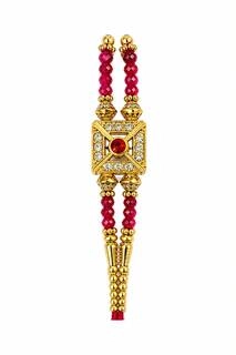 Premium Turquoise Gold Rakhi (1 piece)