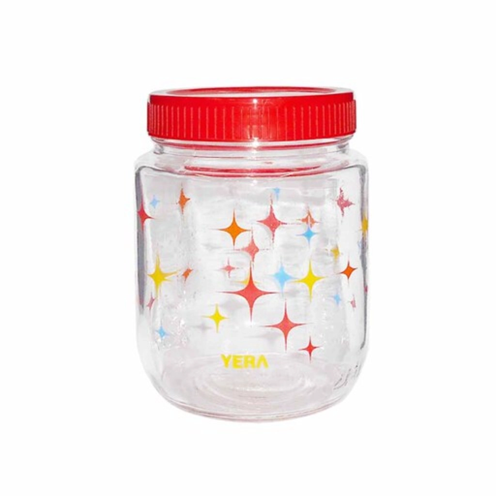 Yera Glass Jar Round Printed Jr
