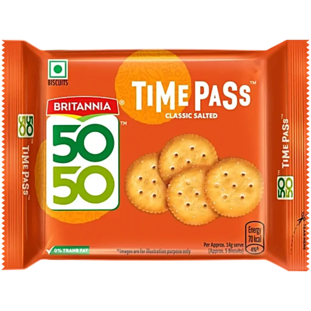 Britannia 50-50 Time pass Classic Salted Biscuit