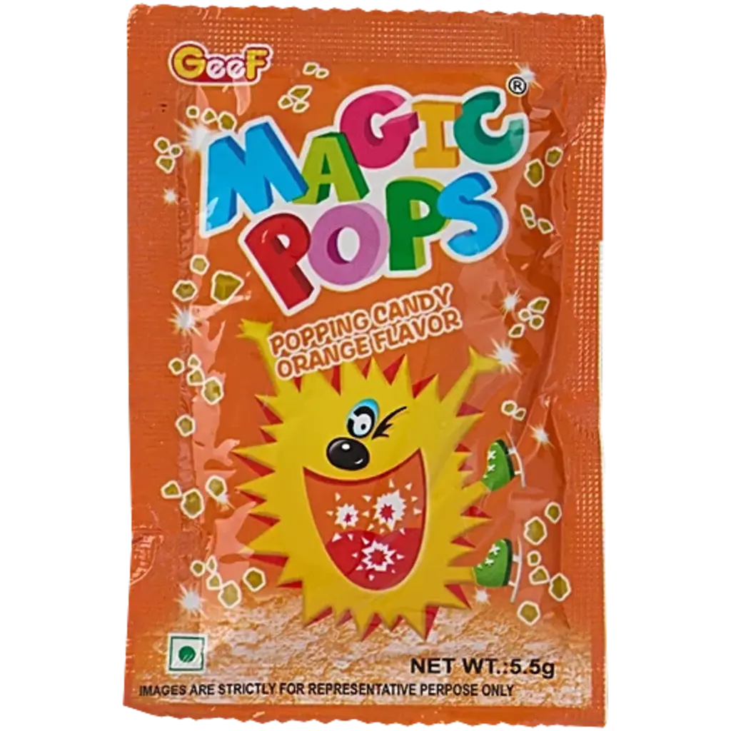 Geef Magic Pops Orange Flavor Popping Candy