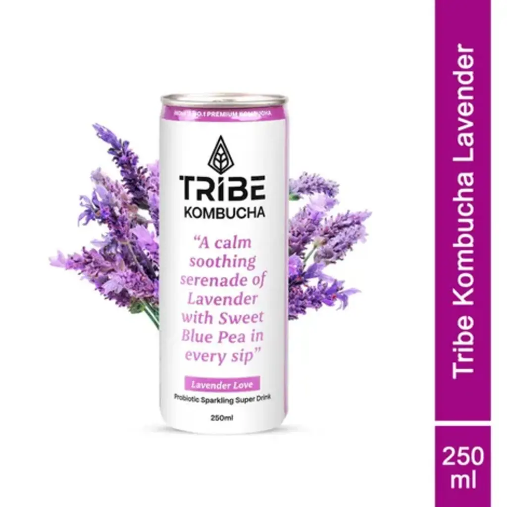 Tribe Kombucha Lavender Naturally Sparkling Probiotic Super Drink