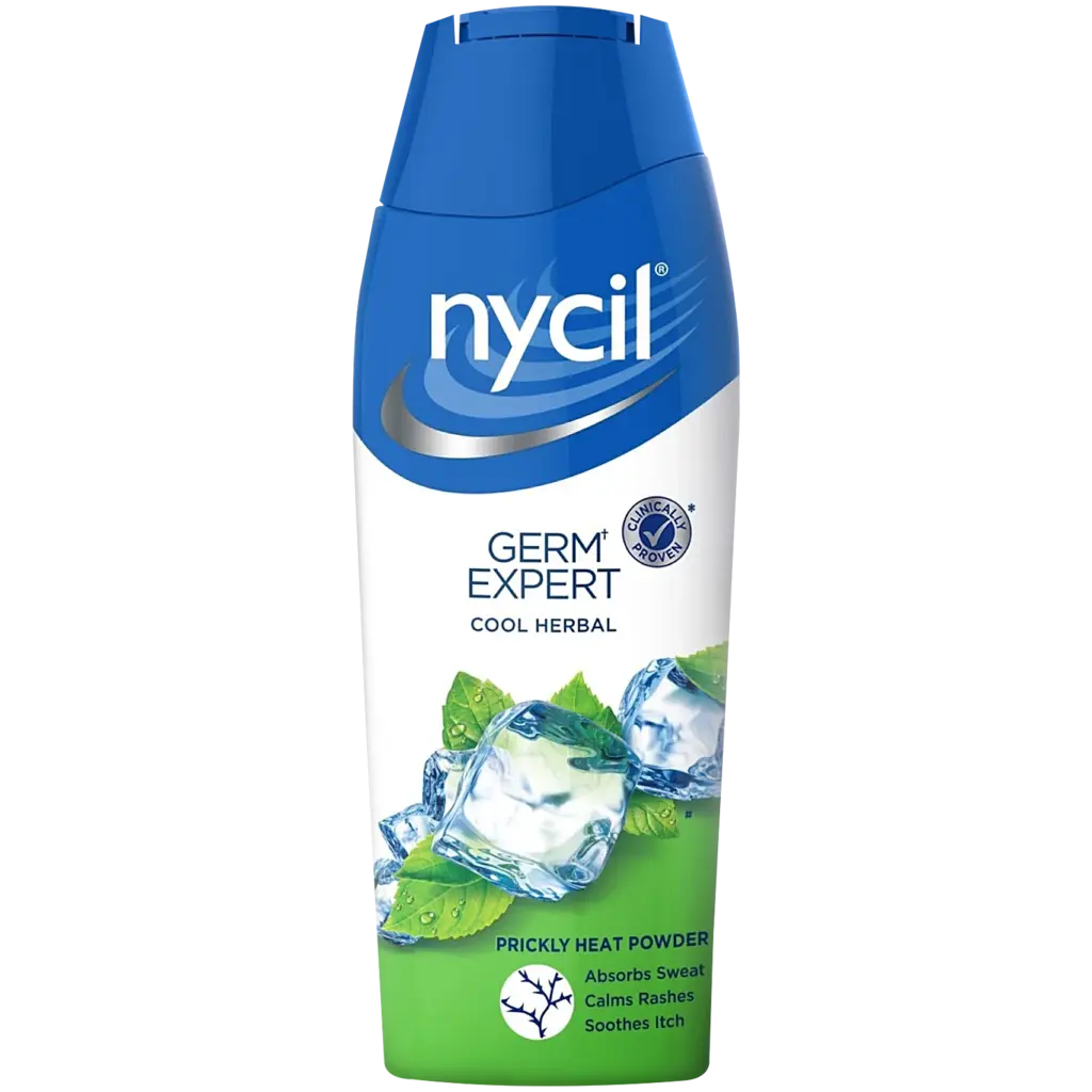 Nycil Germ Expert Prickly Heat Talc - Cool Herbal