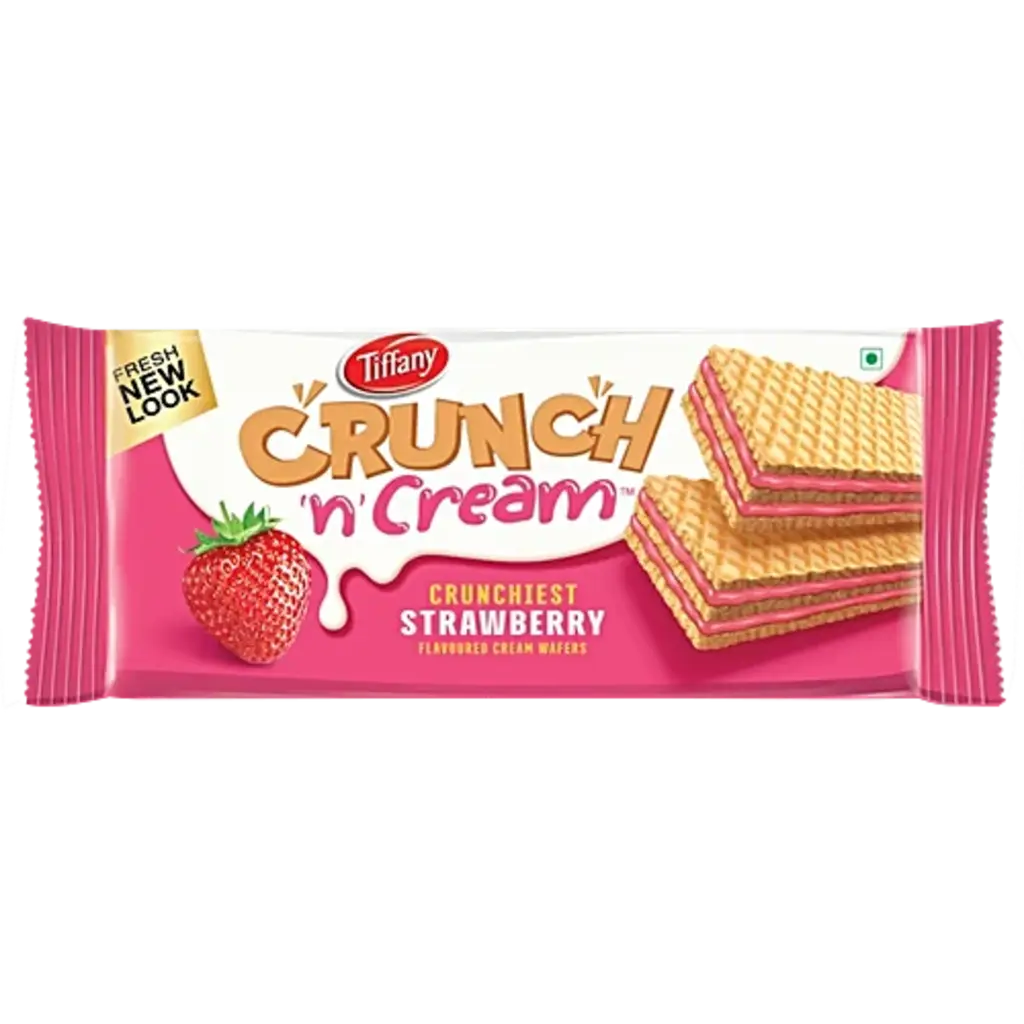 Tiffany Crunch n Cream Strawberry Flavoured Cream Wafers