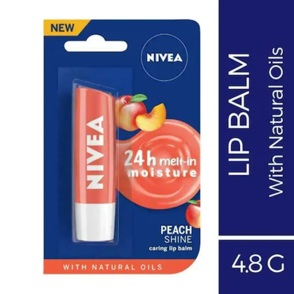 Nivea 24 hour Caring Lip Balm Peach Shine