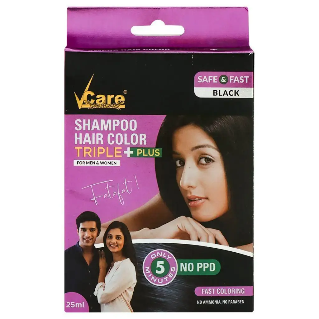 Vcare Triple Plus Black Shampoo Hair Color 