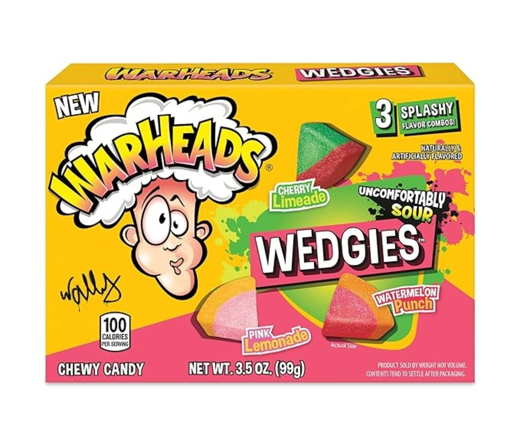 Warheads Wedgies Sour Chewy Candy 3 flavours