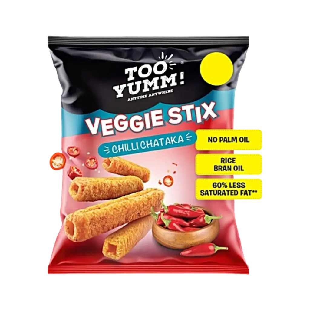 Too Yumm Chili Chataka Flavour Veggie Stix Namkeen