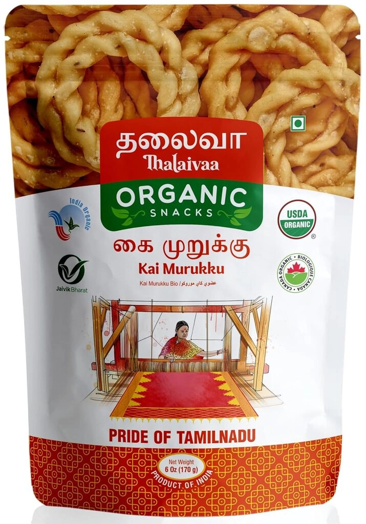Thalaiva Snacks Organic Kai Murukku