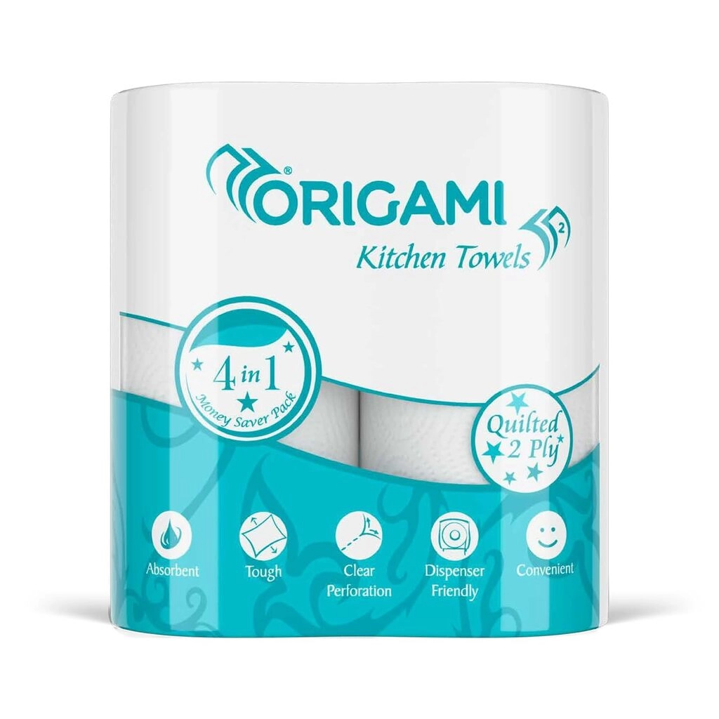 Origami Kitchen Tissues -2 Ply | Pack of 4 | 60 Pulls Each