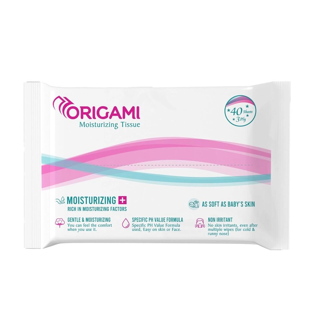 Origami Moisturising Tissue 3 Ply Gentle & Moisturising 40 Sheets