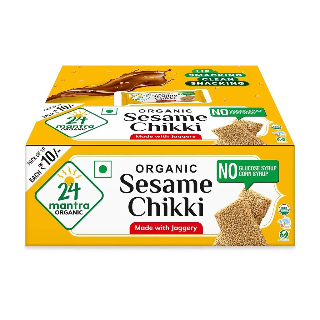 24 Mantra Organic Chikki Sesame 10 X 16G Pack
