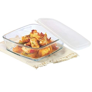 Borosil Square Cake Dish With Plastic Lid