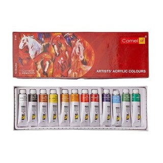 Camel Artists Acrylic Colours12 Shades 9Ml Tubes 0805721