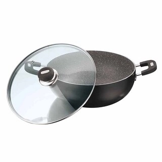 Vinod Non Stick Zest Marbilo Deep Kadai With Lid ZMDK