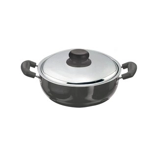 Vinod Hard Anodised Black Pearl Deep Kadai With Lid HADK