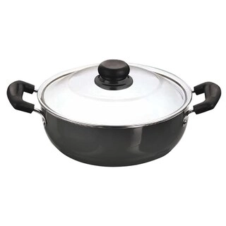Vinod Hard Anodised Black Pearl Deep Kadai With Lid HADK
