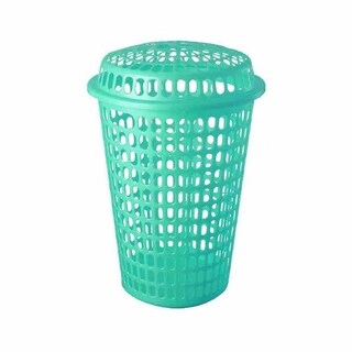 Ratan Plastic Laundry Basket With Lid Capsule