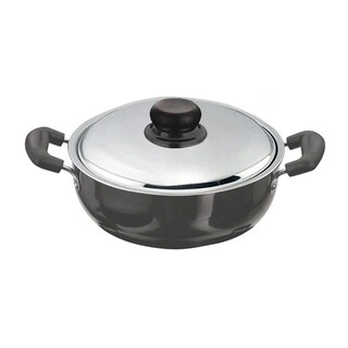 Vinod Hard Anodised Black Pearl Deep Kadai With Lid HADK