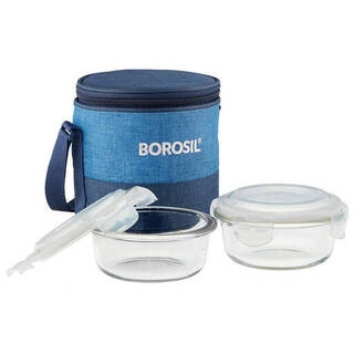 Borosil Lunch Box Round Set