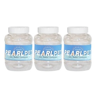 Pearl Pet Jar Diamond Oval 3Pcs