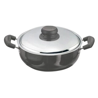 Vinod Hard Anodised Black Pearl Deep Kadai With Lid HADK