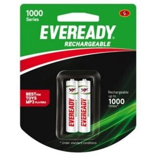 Eveready Battery Rechargeable 1000 Series AAA BP2 600mAh