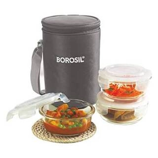 Borosil Lunch Box Round Set