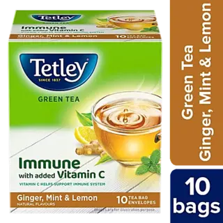 Tata Tetley Tea Bag Green Tea Ginger Mint & Lemon