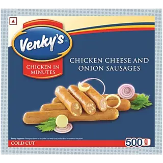 Venkys Chicken Cheese & Onion Sausages