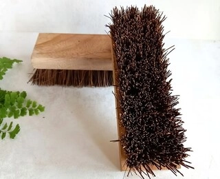 Floor Brush with Wooden Handle