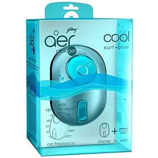 Godrej Aer Car Vent Air Freshener Kit Gel Cool Surf Blue 