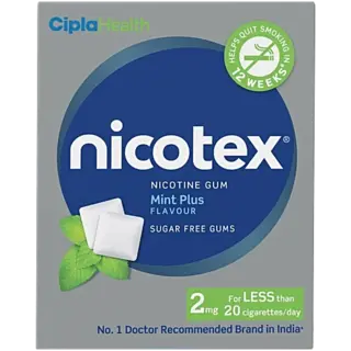 Nicotex Nicotine Chewing Gum - Mint Plus Flavour, Sugar Free, Helps Quit Smoking