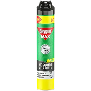 Baygon Max Mosquito & Fly Killer Spray Lime Fragrance Double Nozzle
