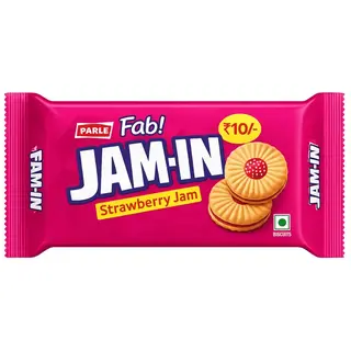 Parle Fab Jam In Strawberry Cream Biscuits 