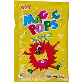Geef Magic Pops Lemon Flavor Popping Candy
