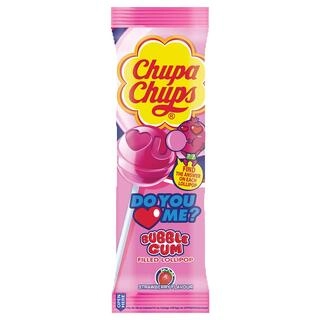Chupa Chups Bubble Cum Filled Lollipop Strawberry Flavour